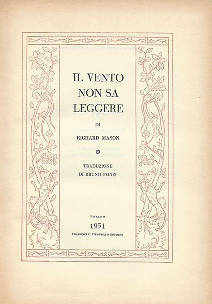 Il vento non sa leggere - Richard Mason - copertina