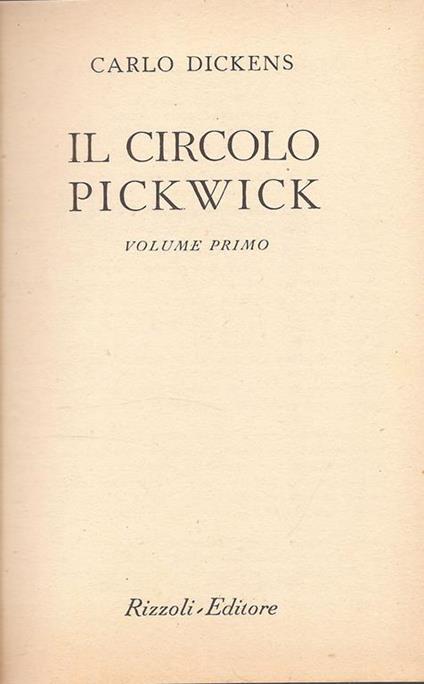 Il Circolo Pickwick - Charles Dickens - copertina