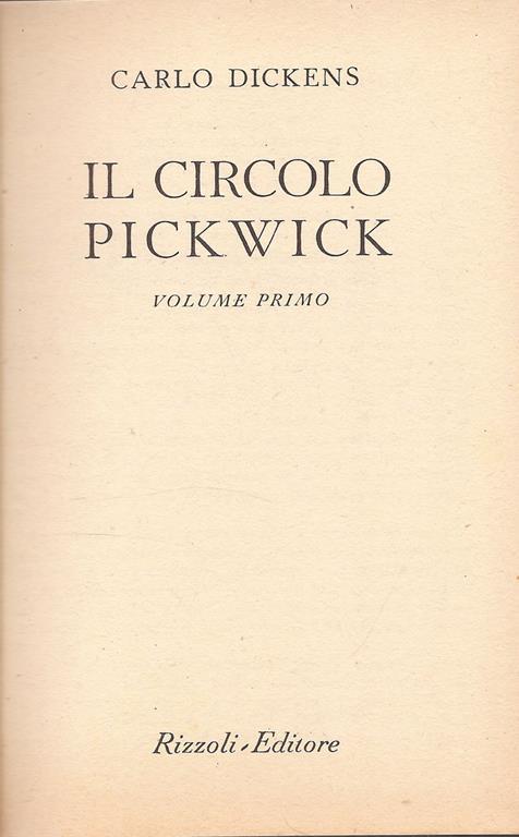 Il Circolo Pickwick - Charles Dickens - copertina