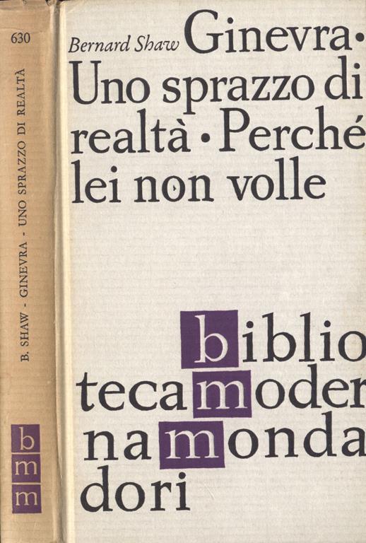 Ginevra. Uno sprazzo di realtà. Perché lei non volle - Bernard Shaw - copertina