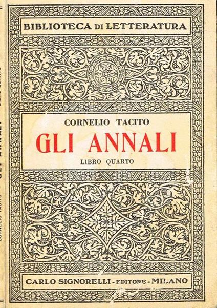 Gli Annali Libro Quarto - Cornelio Nepote - copertina