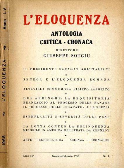 L' eloquenza. Antologia critica. cronaca - Giuseppe Sotgiu - copertina