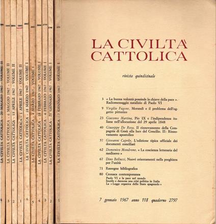 La civiltà cattolica - 1967. Rivista quindicinale - copertina
