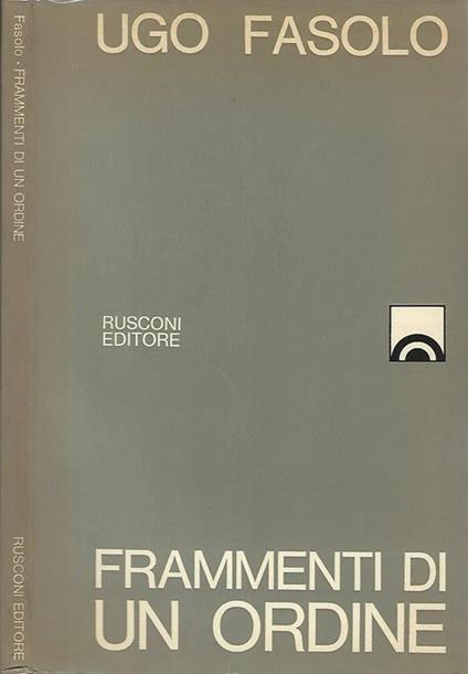 Frammenti di un ordine - Ugo Fasolo - copertina