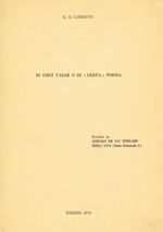 Di Umit Yasar O Di Certa Poesia. Estratto Da Annali Di CàFoscari Anno Xiii N.3