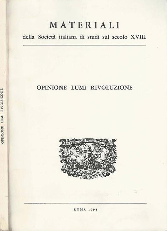 Opinioni Lumi Rivoluzione - Alberto Postigliola - copertina