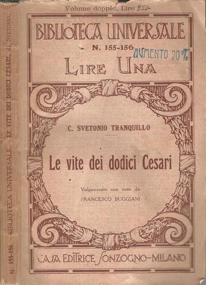 Le Vite Dei Dodici Cesari - C. Tranquillo Svetonio - copertina