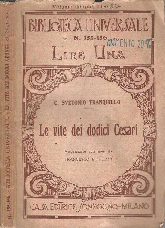Le Vite Dei Dodici Cesari - C. Tranquillo Svetonio - copertina