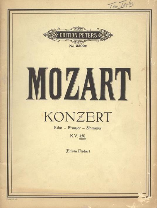Konzert. B dur fur klavier und orchester - Wolfgang Amadeus Mozart - copertina