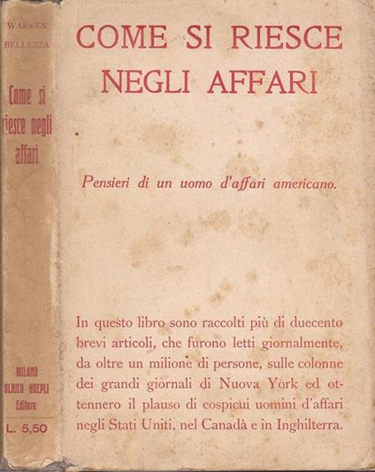 Come si riesce negli affari. pensieri di un uomo d’affari americano - copertina