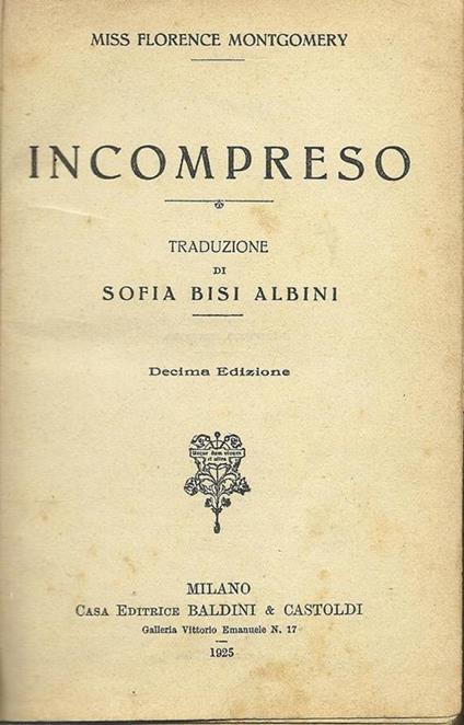 Incompreso - copertina