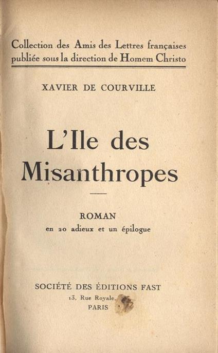 L' Ile des Misanthropes - copertina