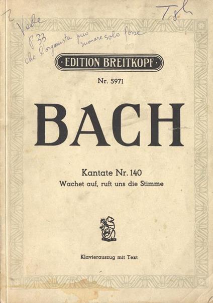 Kantate nr. 140. Wachet auf, ruft uns die stimme - copertina