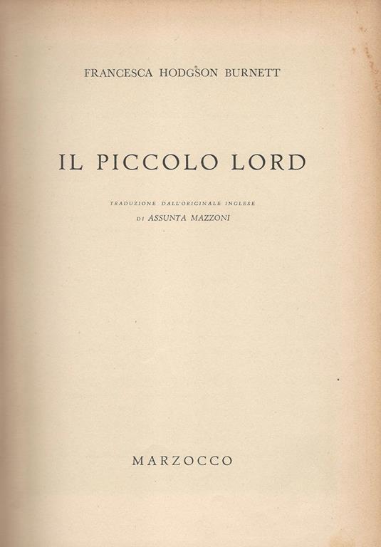 Il piccolo lord - copertina