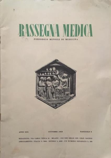 Rassegna medica. Periodico mensile di medicina - copertina