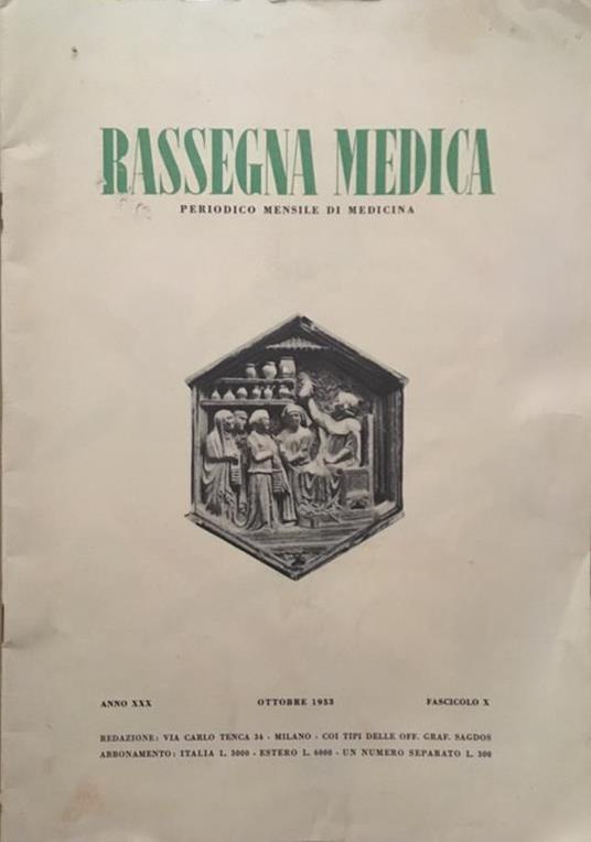 Rassegna medica. Periodico mensile di medicina - copertina