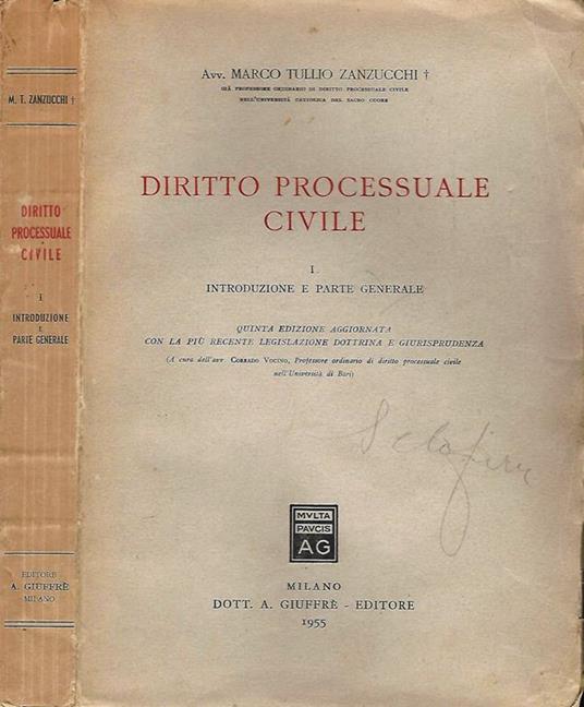 Diritto Processuale Civile. I Itroduzione E Parte Generale - copertina