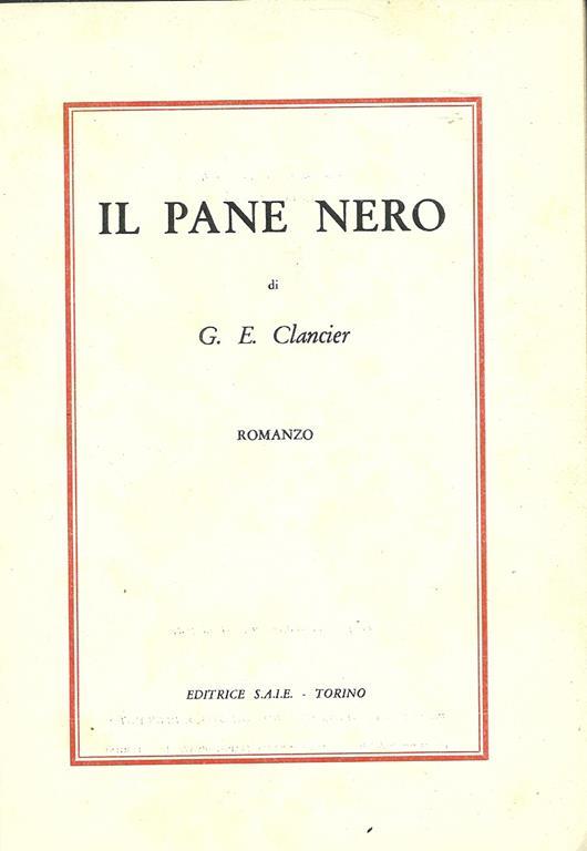 Il Pane Nero - copertina
