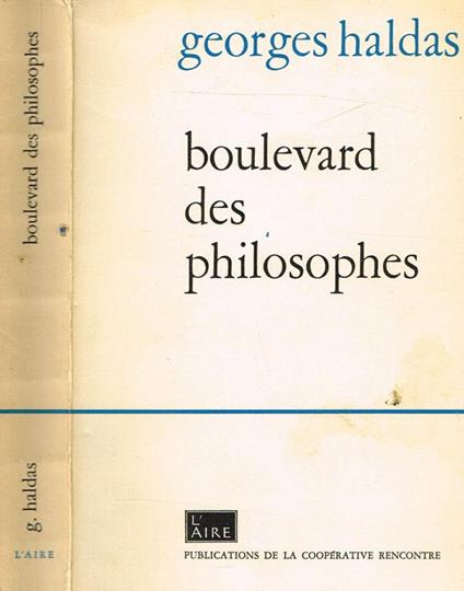 Boulevard Des Philosophes - Georges Haldas - copertina