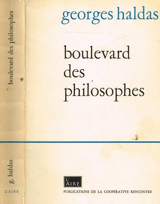 Boulevard Des Philosophes - Georges Haldas - copertina