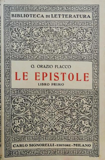 Le Epistole Libro Primo - Q. Flacco Orazio - copertina
