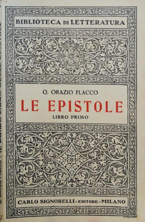 Le Epistole Libro Primo - Q. Flacco Orazio - copertina
