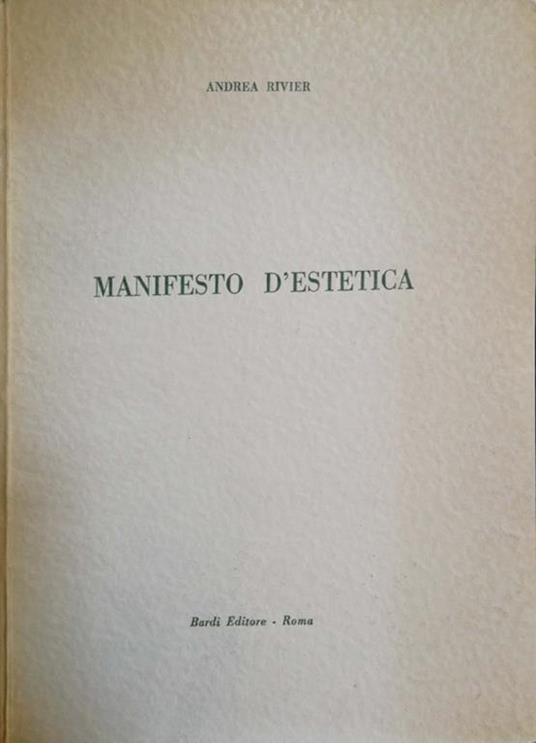 Manifesto D'Estetica - Andrea Rivier - copertina