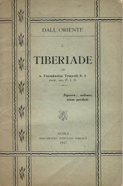 Tiberiade - copertina