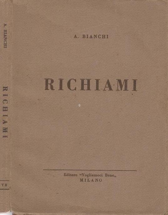 Richiami - Antonio Bianchi - copertina