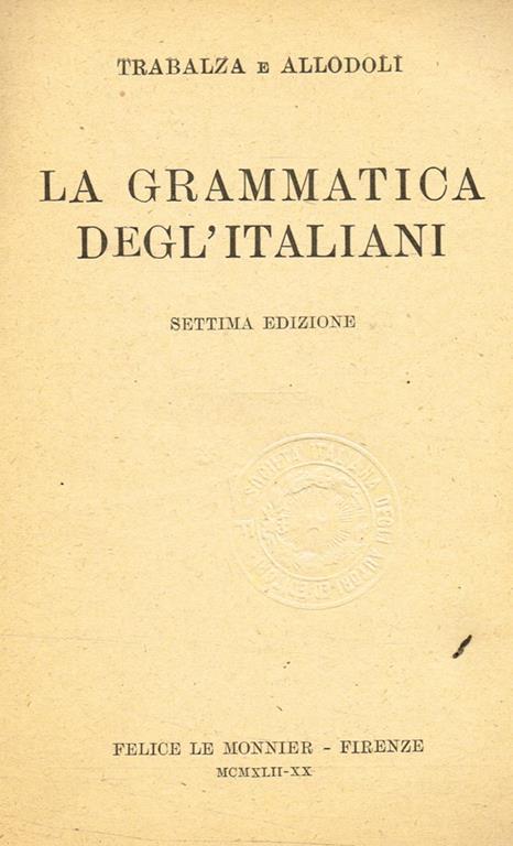 La Grammatica Degl'Italiani - copertina