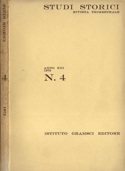 Studi storici Anno XIII n. 4 - copertina