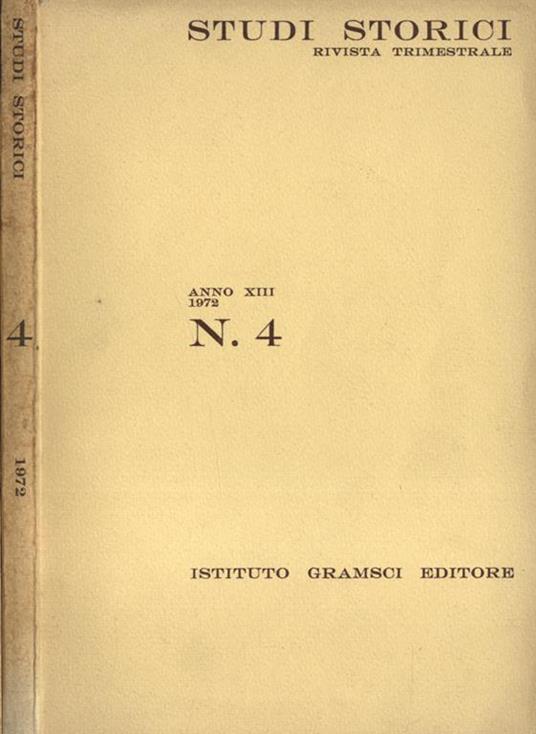Studi storici Anno XIII n. 4 - copertina