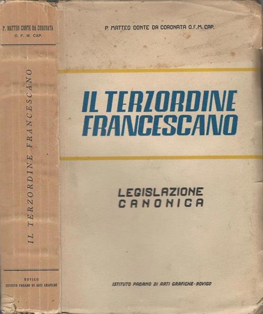Il terzordine francescano. Legislazione Canonica - copertina