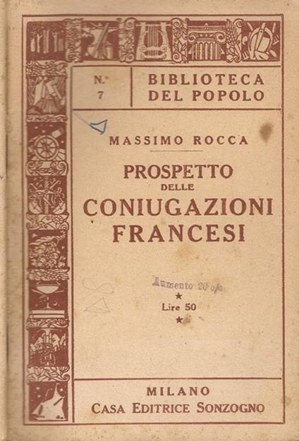 Prospetto delle coniugazioni francesi - Massimo Rocca - copertina