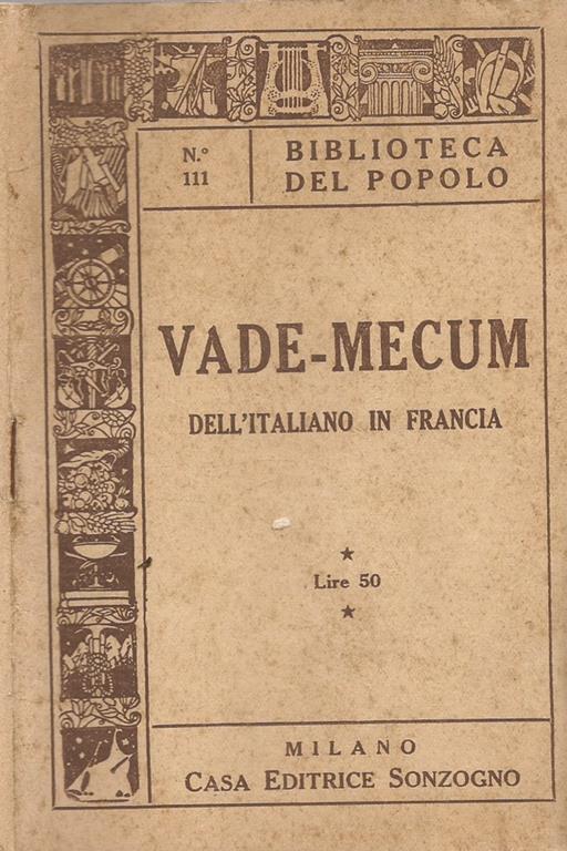 Vade-mecum delL'Italiano in Francia - copertina