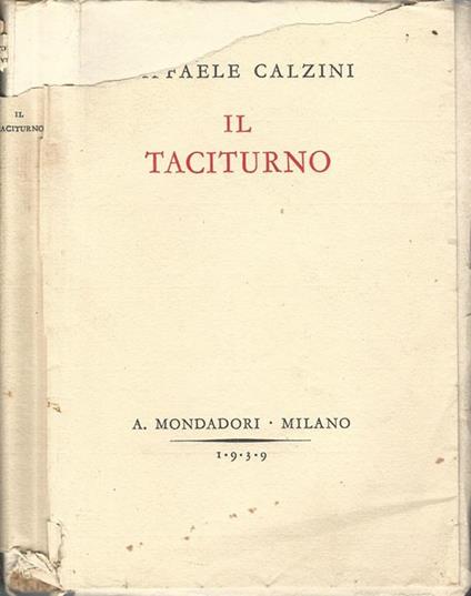 Il taciturno - Raffaele Calzini - copertina