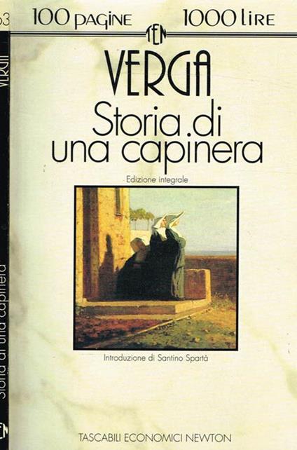 Storia di una capinera - Giovanni Verga - copertina