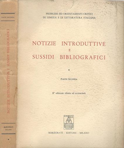 Notizie introduttive e sussidi bibliografici Part. 2 - copertina
