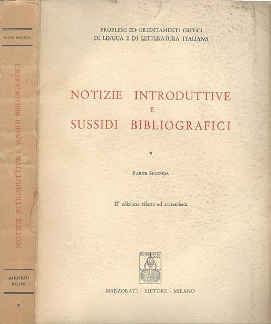 Notizie introduttive e sussidi bibliografici Part. 2 - copertina