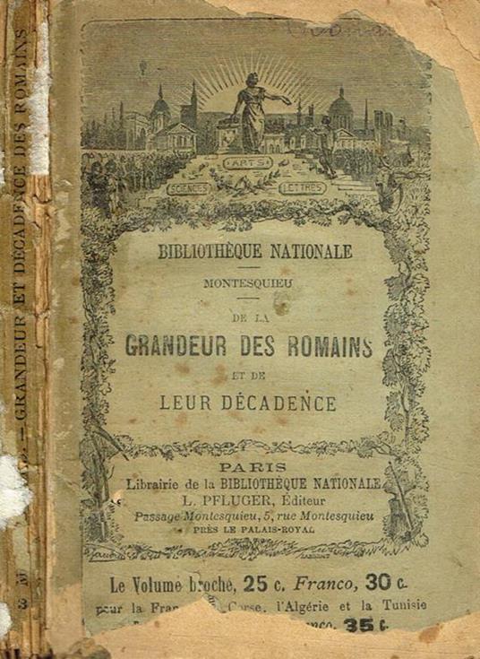 Considerations sur les causes de la grandeur des romains et de leur décadence - Charles L. de Montesquieu - copertina