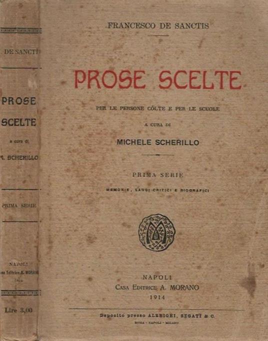 Prose scelte - Francesco De Sanctis - copertina