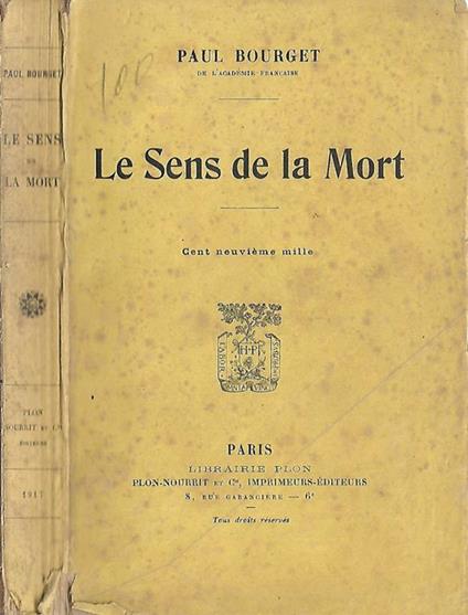 Le Sens de la Mort - Paul Bourget - copertina