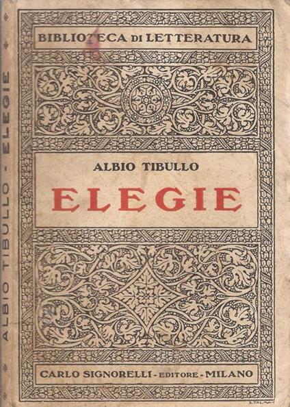 Elegie - Albio Tibullo - copertina