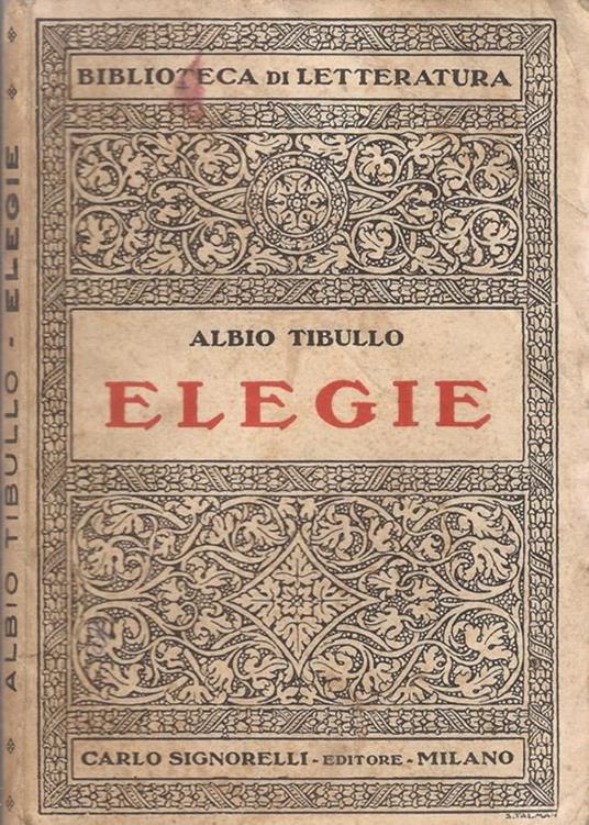 Elegie - Albio Tibullo - copertina