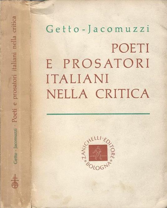 Poeti e prosatori italiani nella critica - Giovanni Getto - copertina