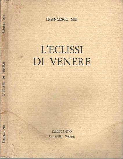 L' eclissi di Venere - Francesco Mei - copertina