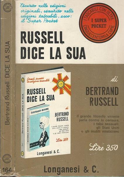 Russell dice la sua - Bertrand Russell - copertina