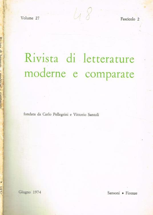 Rivista di letterature moderne e comparate vol.27 fasc.2 - Carlo Pellegrini - copertina