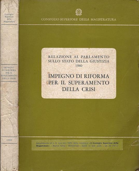 Impegno di riforma per il superamento della crisi - copertina