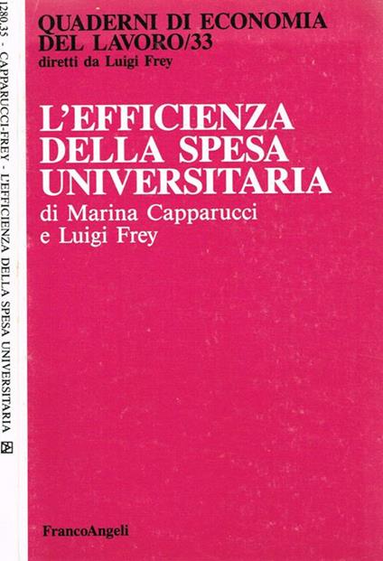 L' efficienza della spesa universitaria - Marina Capparucci,Luigi Frey - copertina
